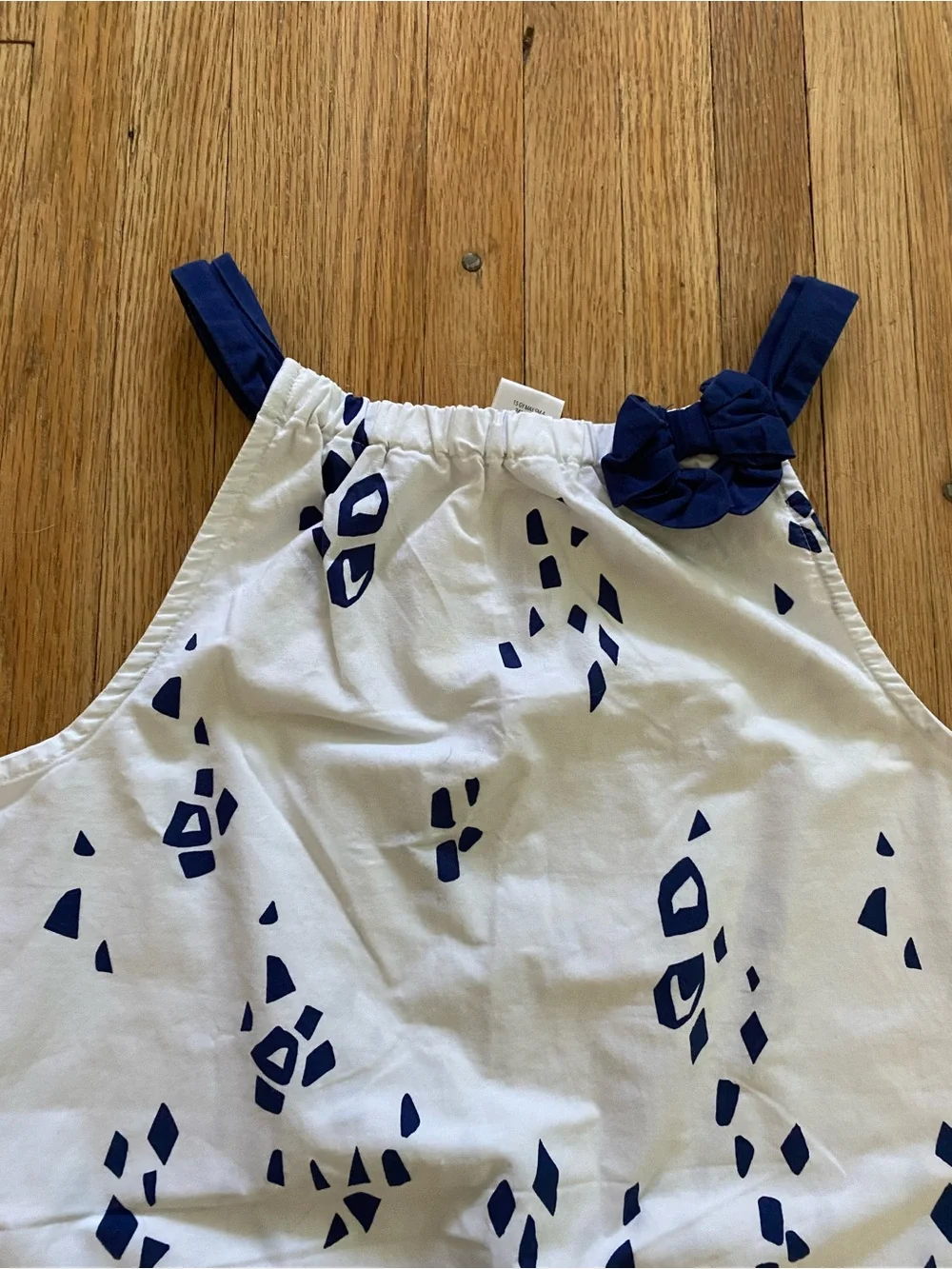 Navy and White Patterned Shift Dress Gymboree Girl 10 Sleeveless